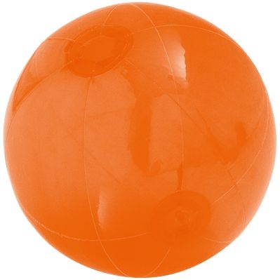 PS2011061 Надувной пляжный мяч Sun and Fun, полупрозрачный оранжевый