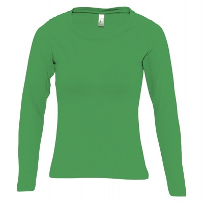 PS1830702031 Sol&#39;s. Футболка женская с длинным рукавом MAJESTIC 150, ярко-зеленая