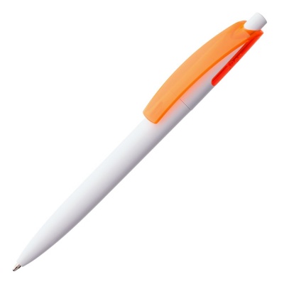 PSB-ORG2 Open. Ручка шариковая Bento, белая с оранжевым