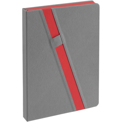 PS2408238067 Контекст. Ежедневник Rubikon, недатированный серо-красный