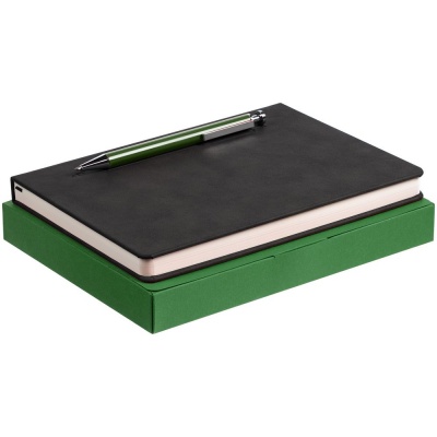 PS2203156350 Набор Magnet с ежедневником, черный с зеленым