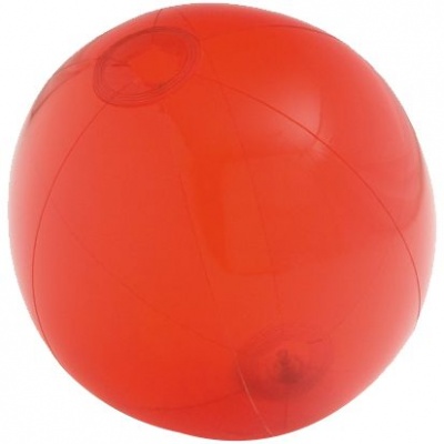 PS2011060 Надувной пляжный мяч Sun and Fun, полупрозрачный красный