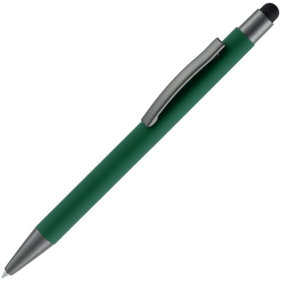 PS2408261510 Open. Ручка шариковая Atento Soft Touch со стилусом, зеленая