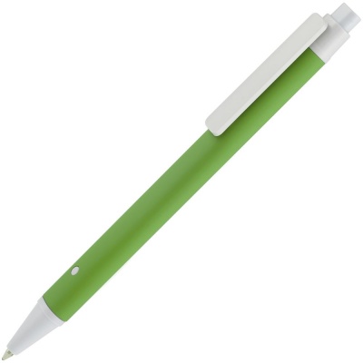 PS2013412 Open. Ручка шариковая Button Up, зеленая с белым
