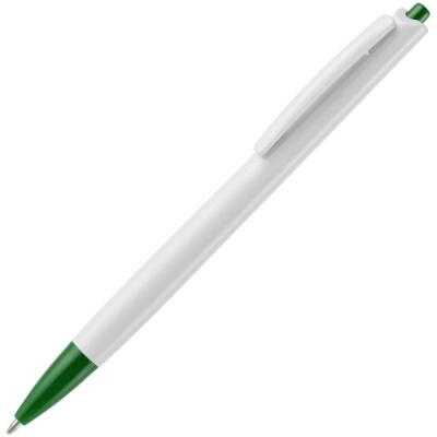 PS2203154791 Open. Ручка шариковая Tick, белая с зеленым