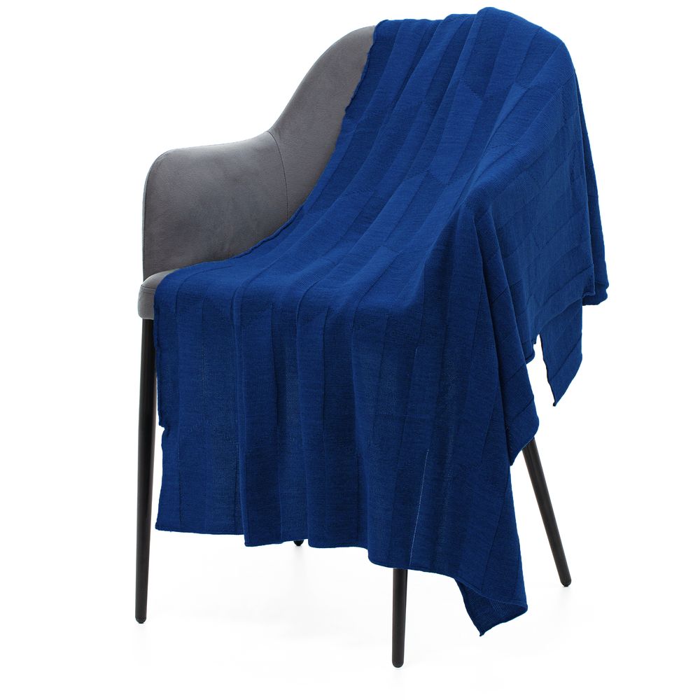 PS1710254487 teplo. Плед Rombus, темно-синий (кобальт)