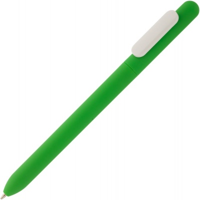 PS2005403 Open. Ручка шариковая Slider Soft Touch, зеленая с белым