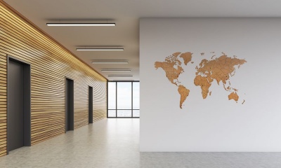 PS2008232 Деревянная карта мира World Map True Puzzle Large, коричневая