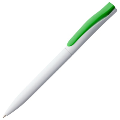 PS15097085 Open. Ручка шариковая Pin, белая с зеленым