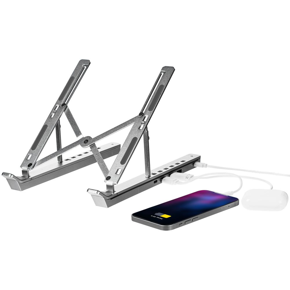 PS2408236939 Подставка для ноутбука с USB-хабом Scaffold Hub, серебристый металлик
