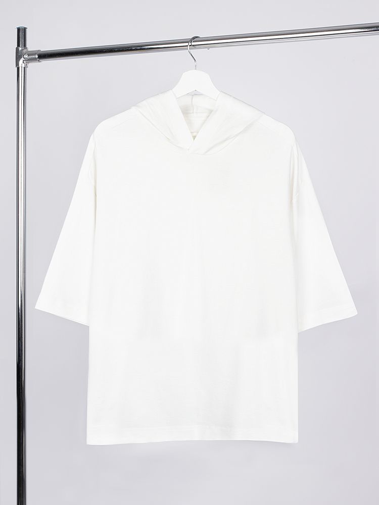 PS171025695 Manevr Neofit. Футболка оверсайз унисекс с капюшоном Neofit, молочно-белая