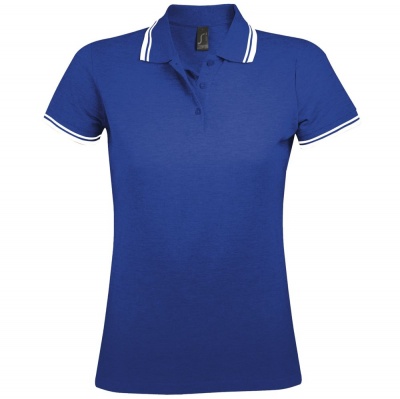 PS1701023561 Sol&#39;s. Рубашка поло женская PASADENA WOMEN 200 с контрастной отделкой, ярко-синяя с белым