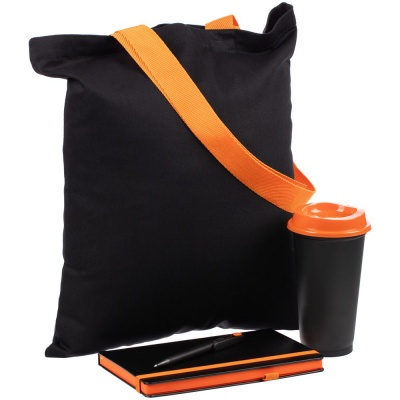 PS240826554 сделано в России. Набор Velours Bag, черный с оранжевым