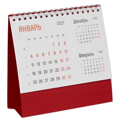 PS2102088261 сделано в России. Календарь настольный Nettuno, красный