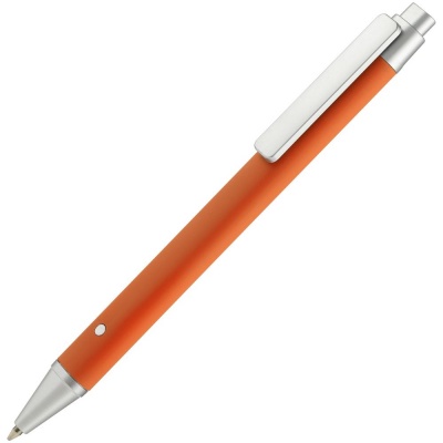 PS2013418 Open. Ручка шариковая Button Up, оранжевая с серебристым