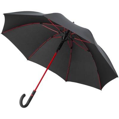 PS2102089824 Fare. Зонт-трость с цветными спицами Color Style ver.2, красный с черной ручкой