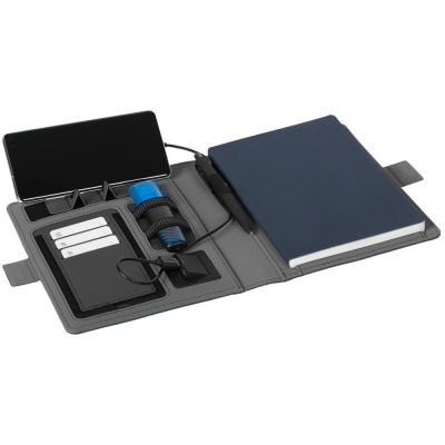 PS2011574 Органайзер Midstream с блокнотом и аккумулятором, синий