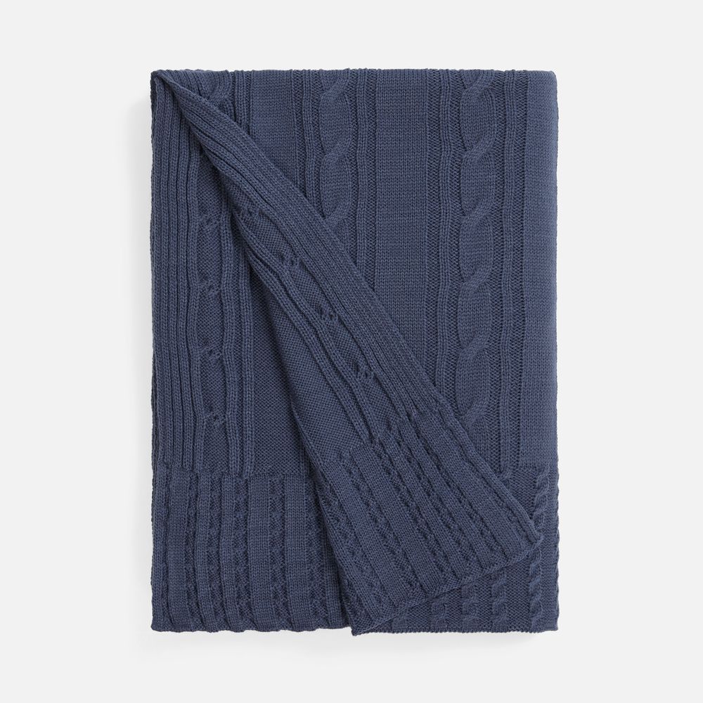 PS1710254830 teplo. Плед Remitti, серо-синий (сланец)