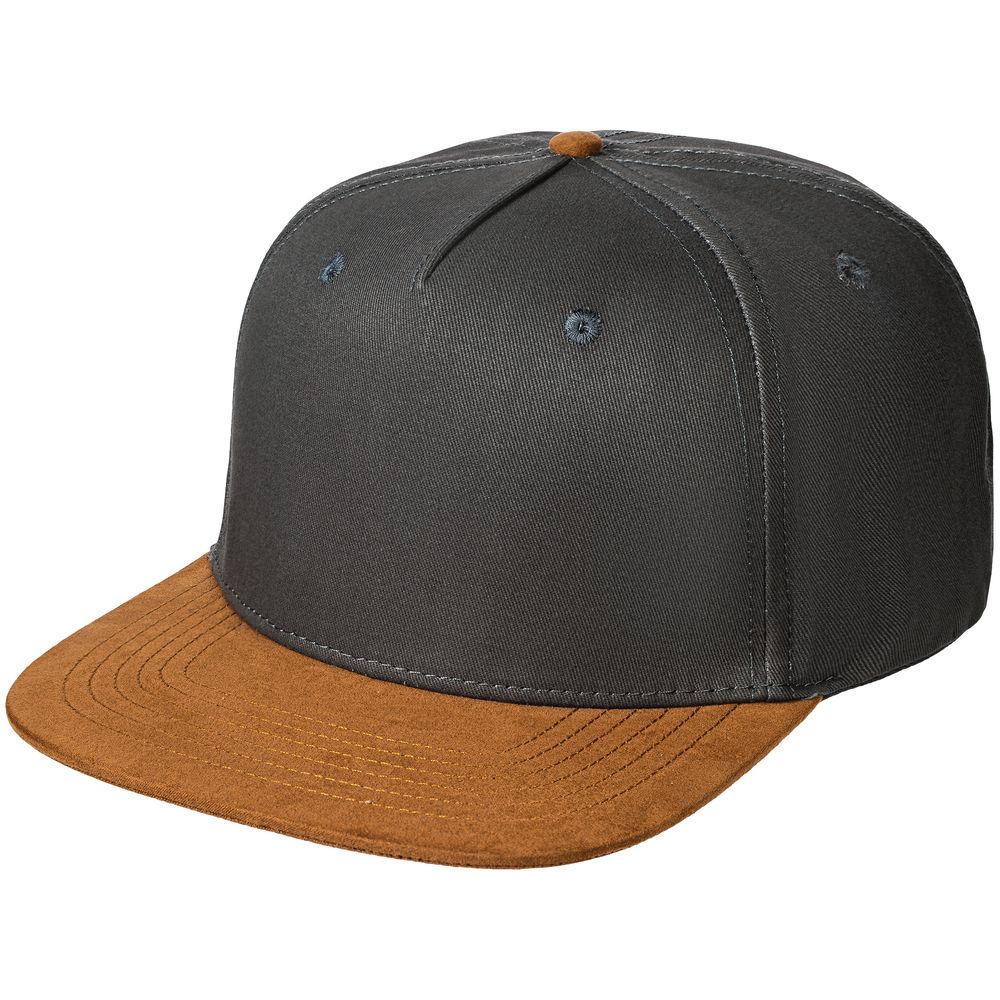 PS171025329 Molti. Бейсболка Foreside с прямым козырьком, серая с коричневым