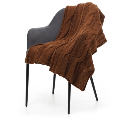 PS1710251467 Very Marque. Плед Snefald, коричневый (темное золото)