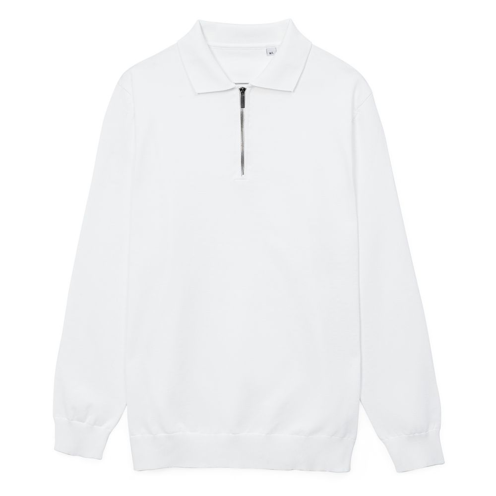 PS1710251129 Molti. Рубашка поло мужская с длинным рукавом Terrazzo, белая