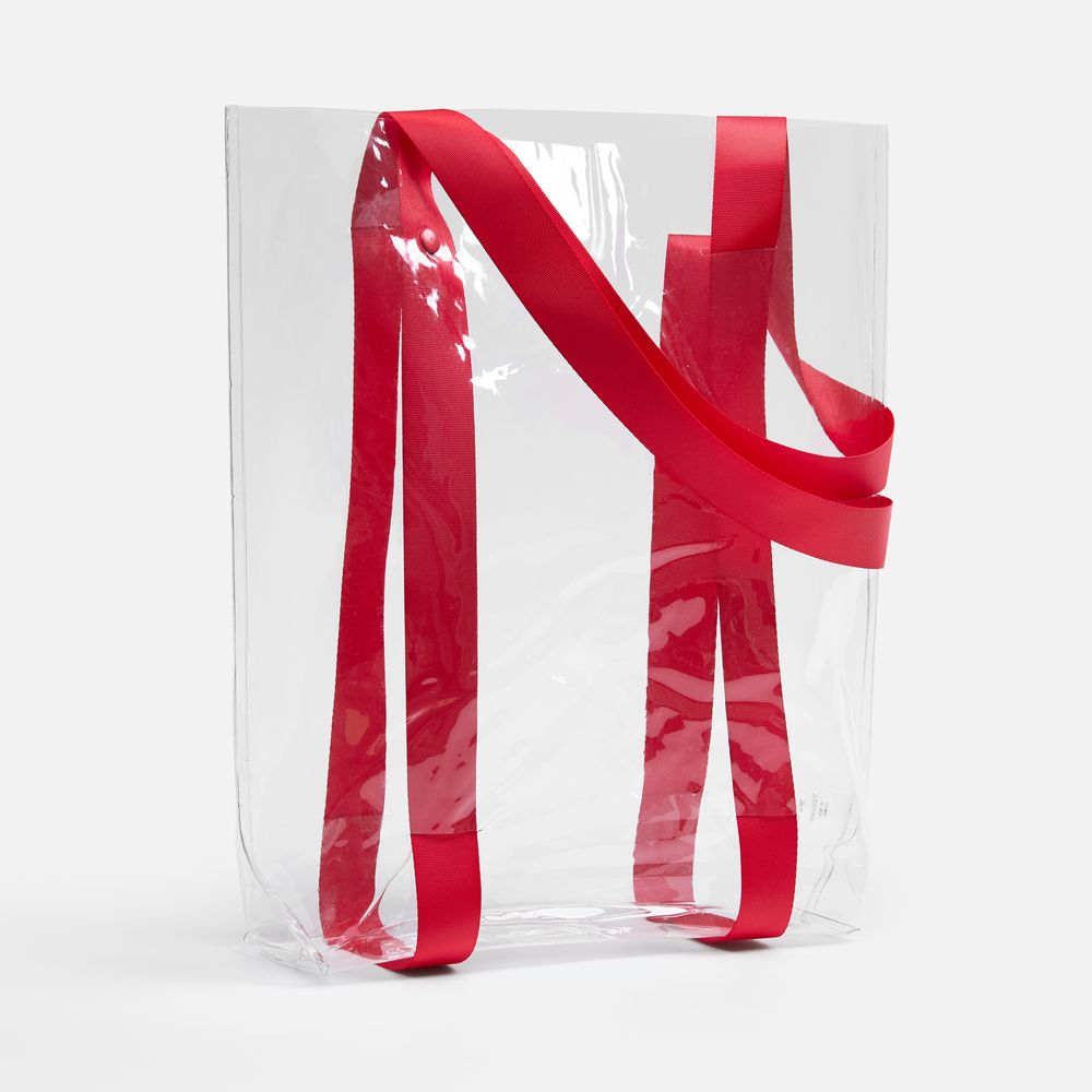 PS1710255394 Шопер Clear Fest, ver.2, прозрачный с красными ручками