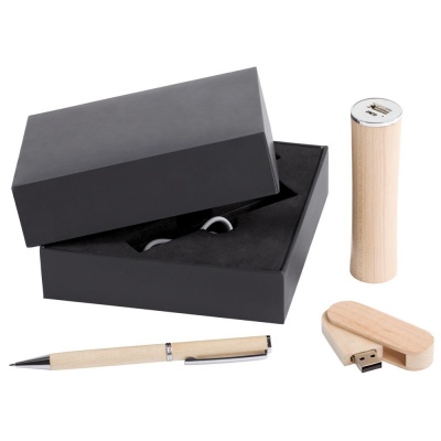 PS171031666 Набор Wood: аккумулятор, флешка и ручка