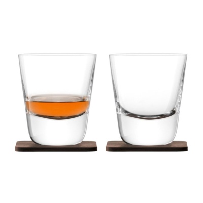 PS2102089914 LSA International. Набор стаканов Arran Whisky с деревянными подставками