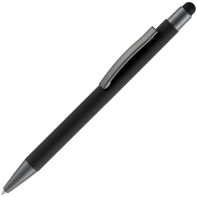 PS2408261507 Open. Ручка шариковая Atento Soft Touch Stylus со стилусом, черная