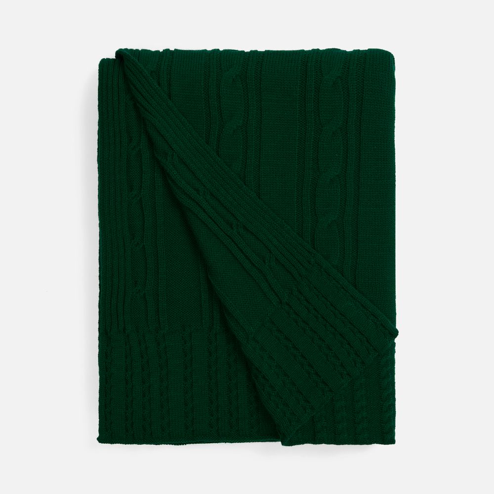 PS1710255425 teplo. Плед Remitti, темно-зеленый (хвойный)