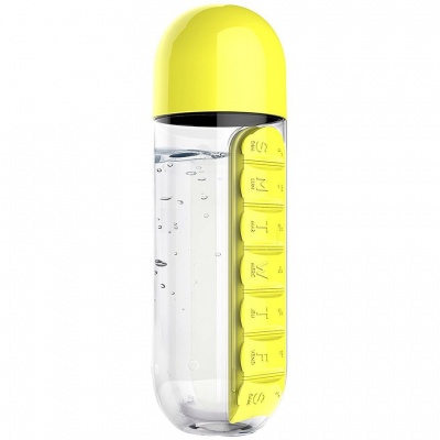 PS2011898 ASOBU. Бутылка с таблетницей In Style, желтая