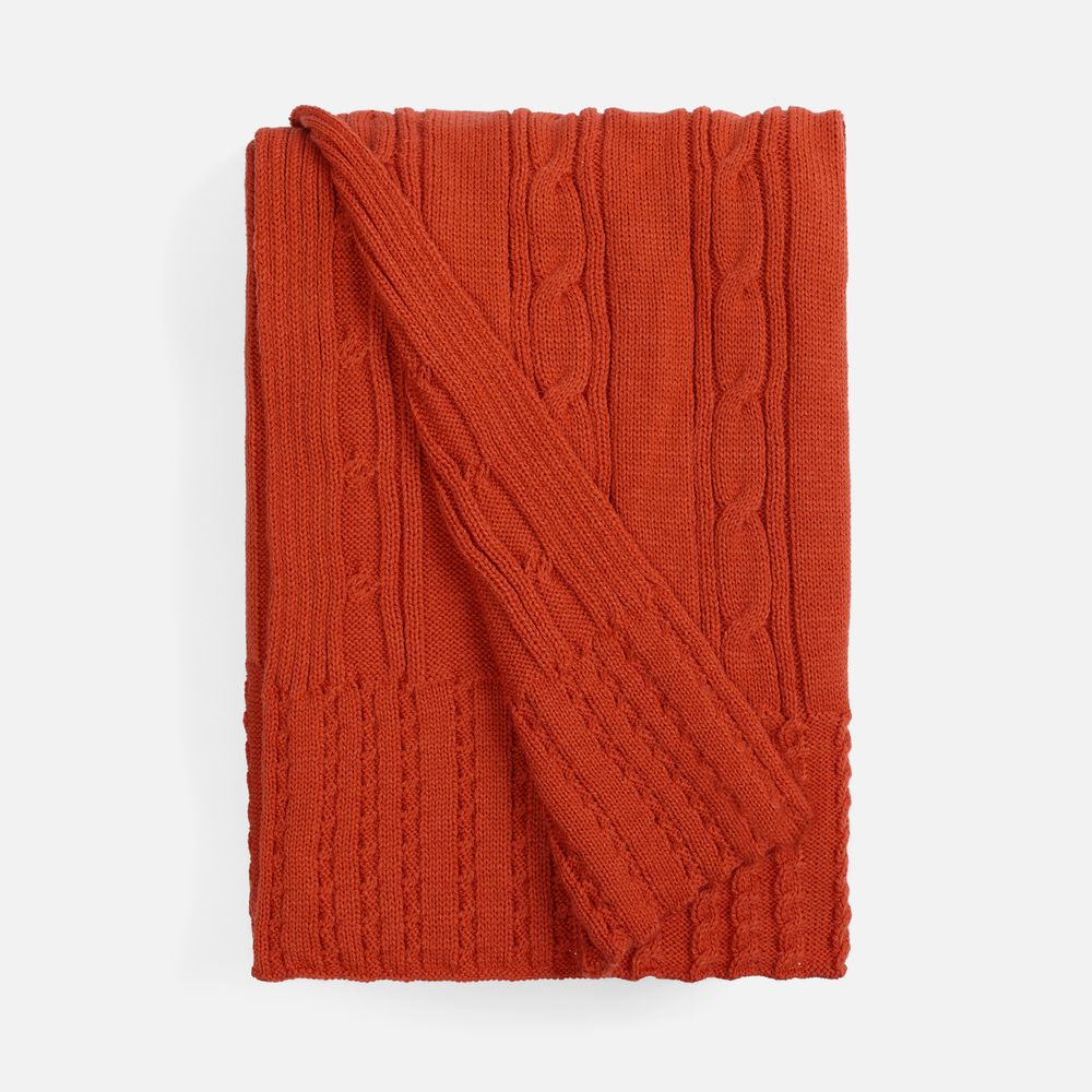 PS1710254827 teplo. Плед Remitti, оранжевый (морковь)