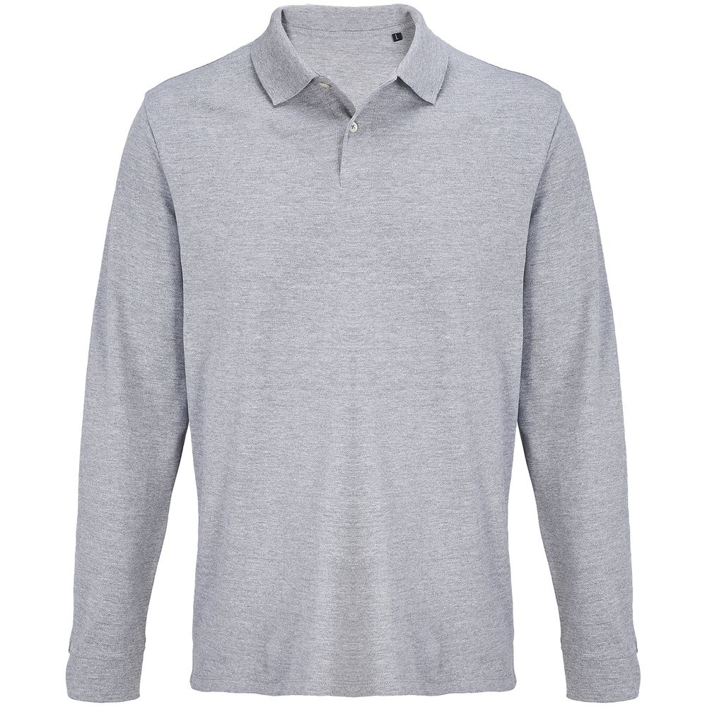 PS1710253682 Sol&#39;s. Рубашка поло унисекс с длинным рукавом Pacific LSL, серый меланж