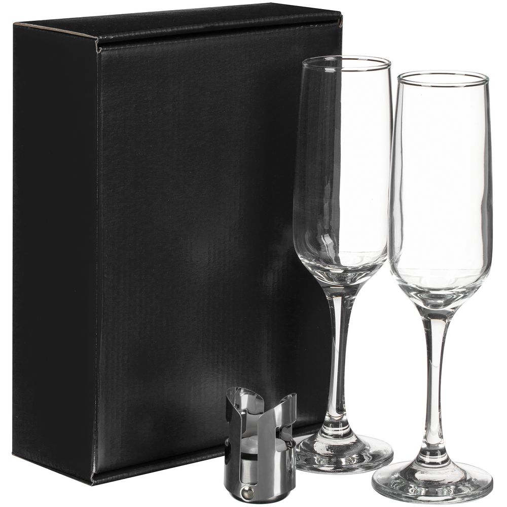 PS1710253136 Набор для шампанского Isabella, в черной упаковке