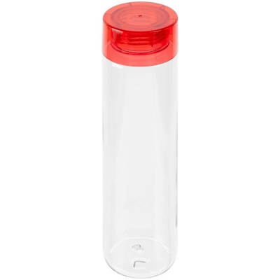 PS2011617 Бутылка для воды Aroundy, прозрачная с красной крышкой
