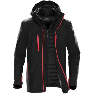 PS2102086677 Stormtech. Куртка-трансформер мужская Matrix, черная с красным