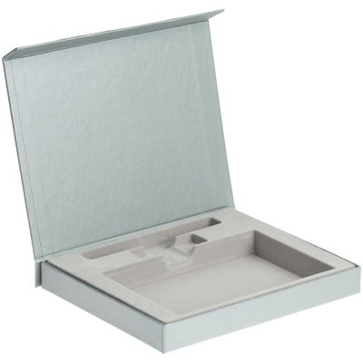 PS2102090064 Коробка Memo Pad для блокнота, флешки и ручки, серебристая