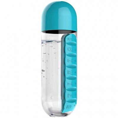 PS2011897 ASOBU. Бутылка с таблетницей In Style, голубая