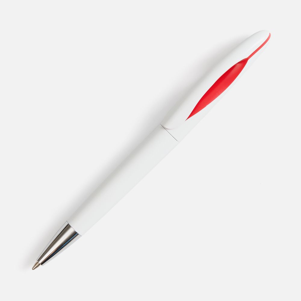 PS1710251649 Ручка шариковая Nave, белая с красным