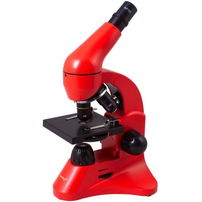 PS2203157901 Levenhuk. Монокулярный микроскоп Rainbow 50L с набором для опытов, красный