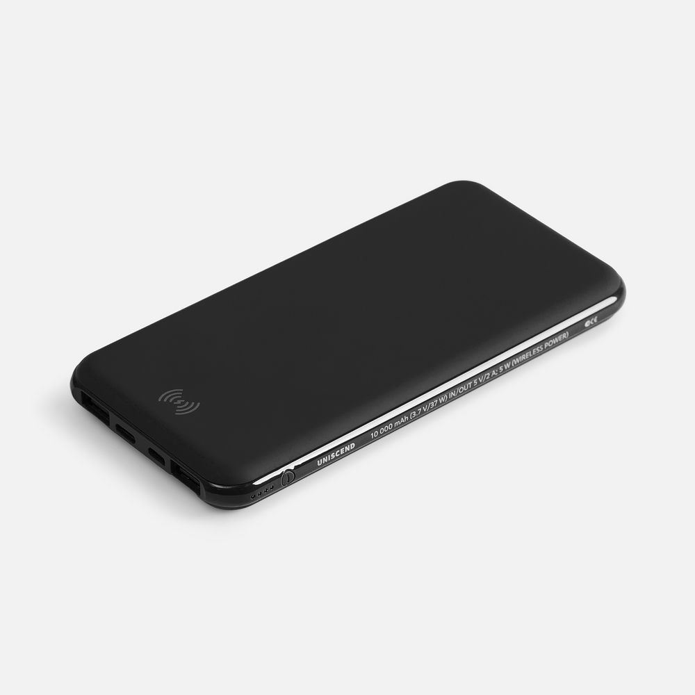 PS1710251755 Uniscend. Аккумулятор с беспроводной зарядкой All Day Wireless, 10000 мАч, черный