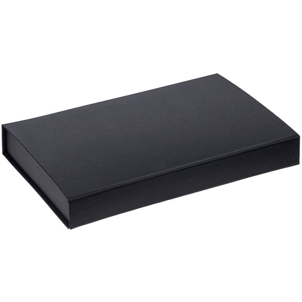 PS2408236952 сделано в России. Коробка Silk с ложементом под ежедневник 10x16 см, аккумулятор и ручку, черная