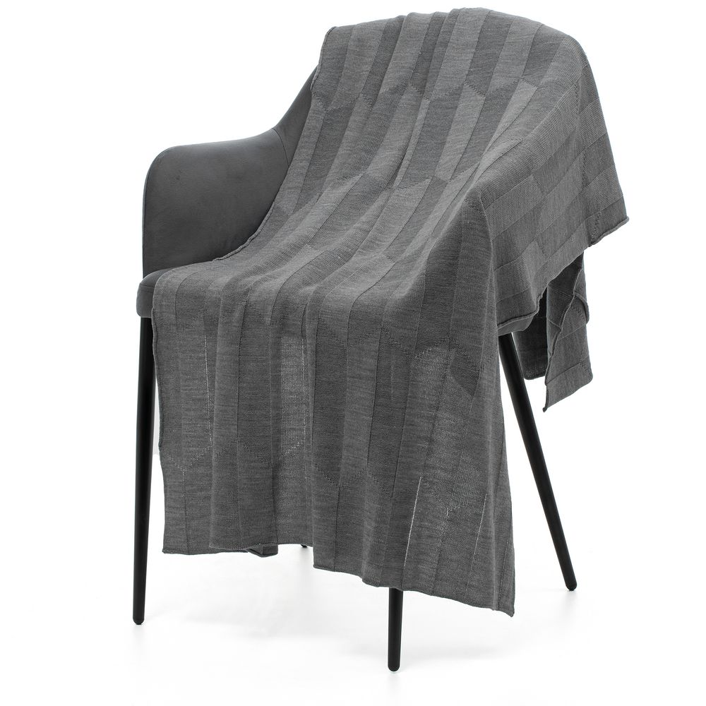 PS1710251011 teplo. Плед Rombus, серый меланж