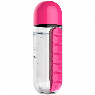 PS2011900 ASOBU. Бутылка с таблетницей In Style, розовая