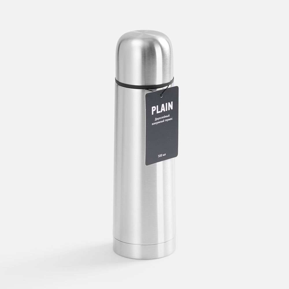 PS1710255474 Термос Plain 500, ver.2, серебристый