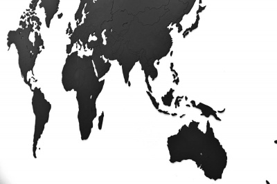 PS2008238 Деревянная карта мира World Map Wall Decoration Large, черная