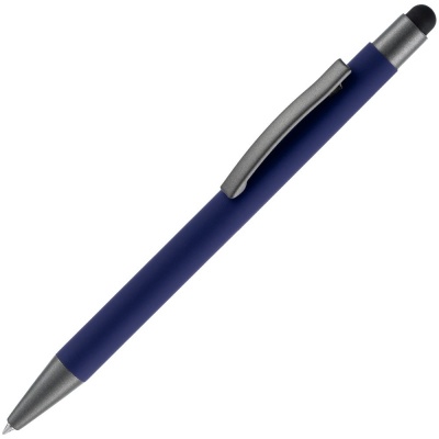 PS2408261505 Open. Ручка шариковая Atento Soft Touch со стилусом, темно-синяя