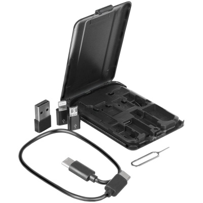 PS1710251383 Uniscend. Органайзер с беспроводной зарядкой и набором адаптеров Octopod, черный