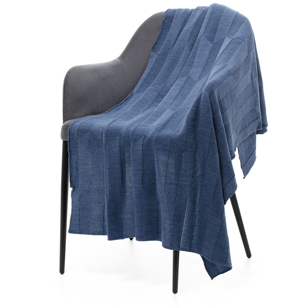 PS1710251001 teplo. Плед Rombus, синий меланж (джинс)