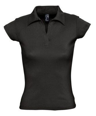 PS14TX-BLK22 Sol&#39;s. Рубашка поло женская без пуговиц PRETTY 220, черная